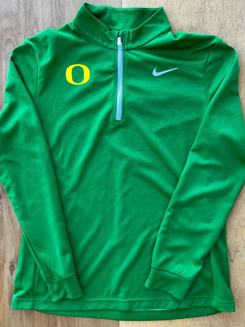 NIKE DRI FIT VICTORY OREGON DUCKS PULLOVER 1/4 ZIP HOODIE Women’s sz M Green